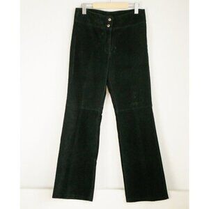 Vintage  Scotts Suede Black Suede Straight Leg Pants 8